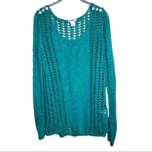 New without tags Lucky Brand teal sweater top